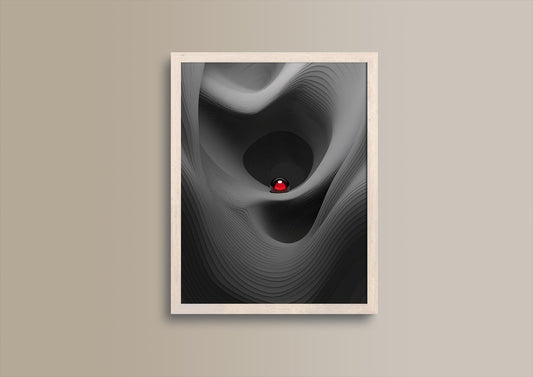 Rotes Refugium Kunstposter, Topografisches Design für Innenwanddekor, Ideales Geschenk für Kunstbegeisterte und Home Offices