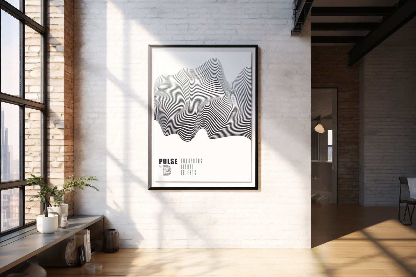 Puls Grafikdruck, exklusive minimalistische Wandkunst für stilvolle Wohn- und Bürodekor, durchdachte Geschenkidee