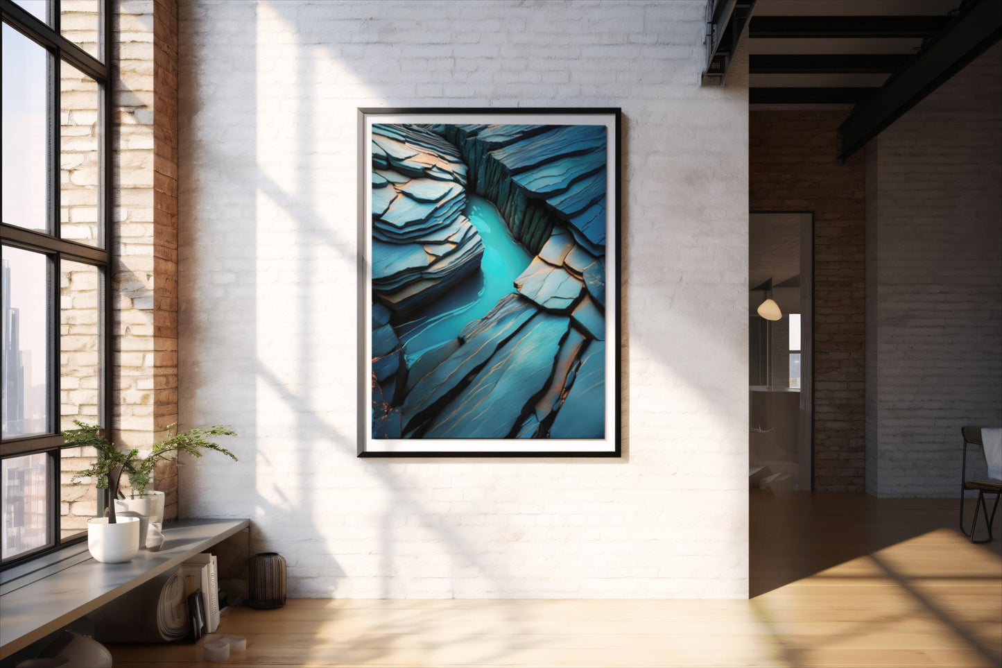 Schiefer Canyon, Design, Poster, Kunst, Druck, Wanddekor, topographisch, Interior, Wandkunst, Kunstdruck, Büro, Zuhause, exklusiv, modern