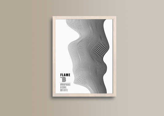 Flamme, Design, Poster, Kunst, Druck, Wanddekor, minimalistisch, Grafik, Interior, Wandkunst, Kunstdruck, Büro, Zuhause, exklusiv, modern