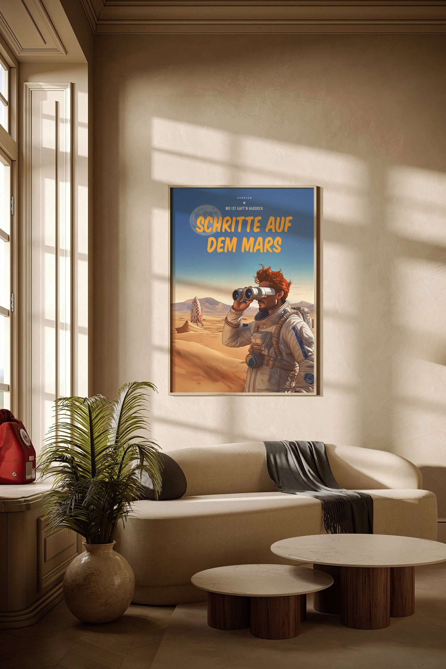 Schritte auf dem Mars, Design, Poster, Kunst, Druck, Wanddekor, Grafik, Interior, Wandkunst, Kunstdruck, Büro, Zuhause, exklusiv, modern