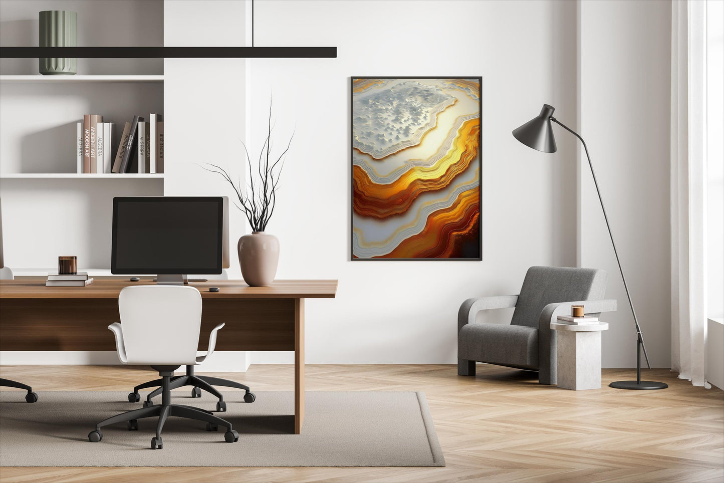 Goldumschlungen, Design, Poster, Kunst, Druck, Wanddekor, topographisch, Interior, Wandkunst, Kunstdruck, Büro, Zuhause, exklusiv, modern