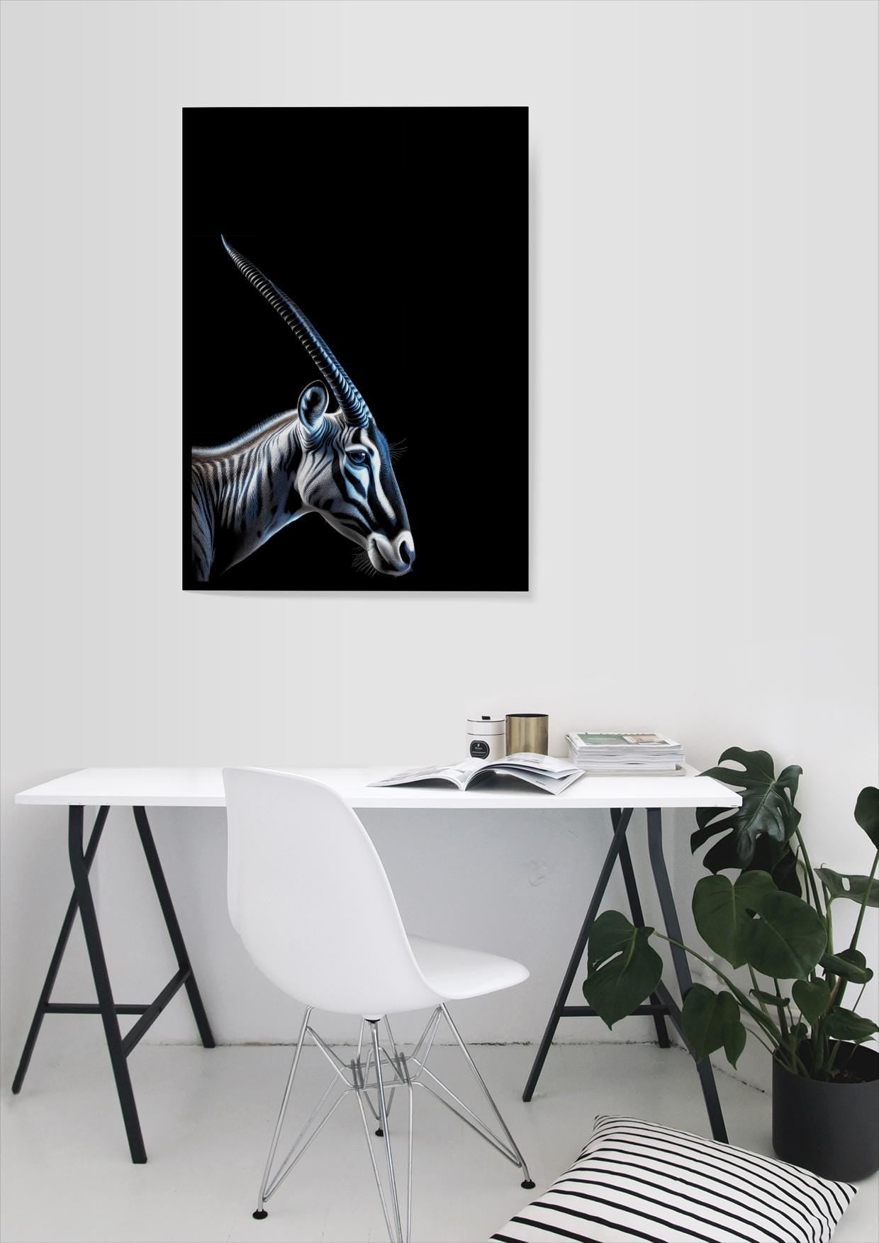 Oryxantilope, Portrait, Poster, Kunst, Druck, Bild, Illustration, Interior, Wandkunst, Kunstdruck, Oryxantilope, home, exclusiv, modern
