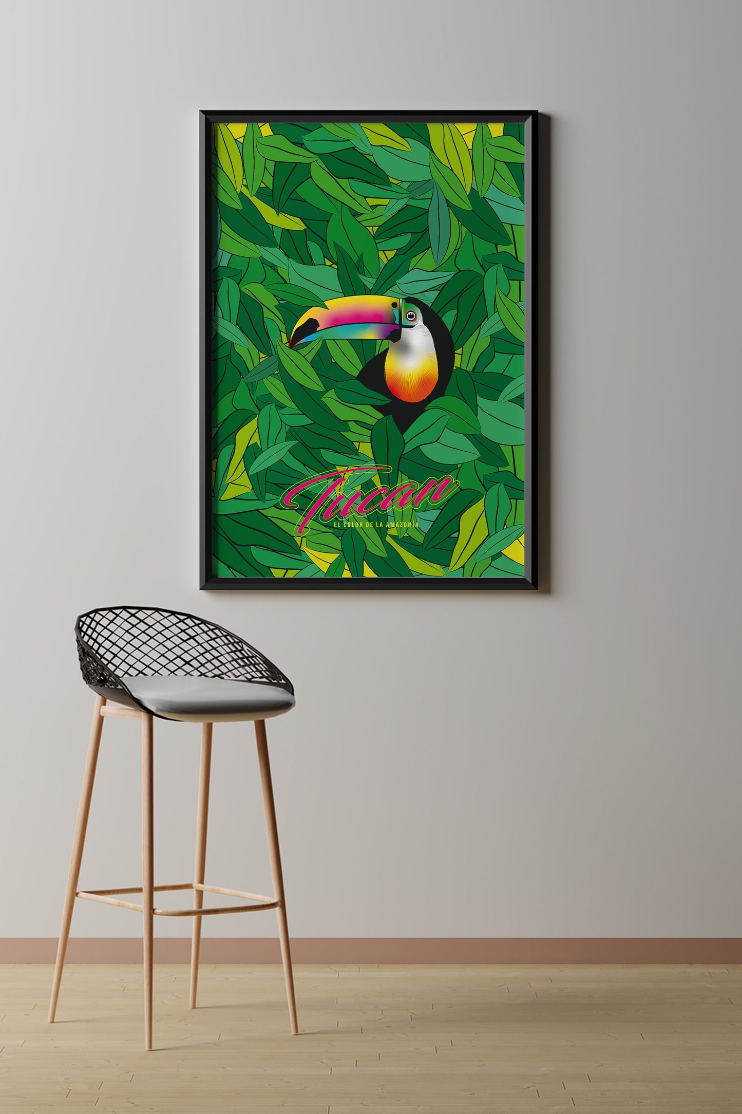 Tukan, Design, Poster, Kunst, Druck, Wanddekor, minimalistisch, Illustration, Dschungel, Wandkunst, Kunstdruck, Büro, Zuhause, exklusiv, modern