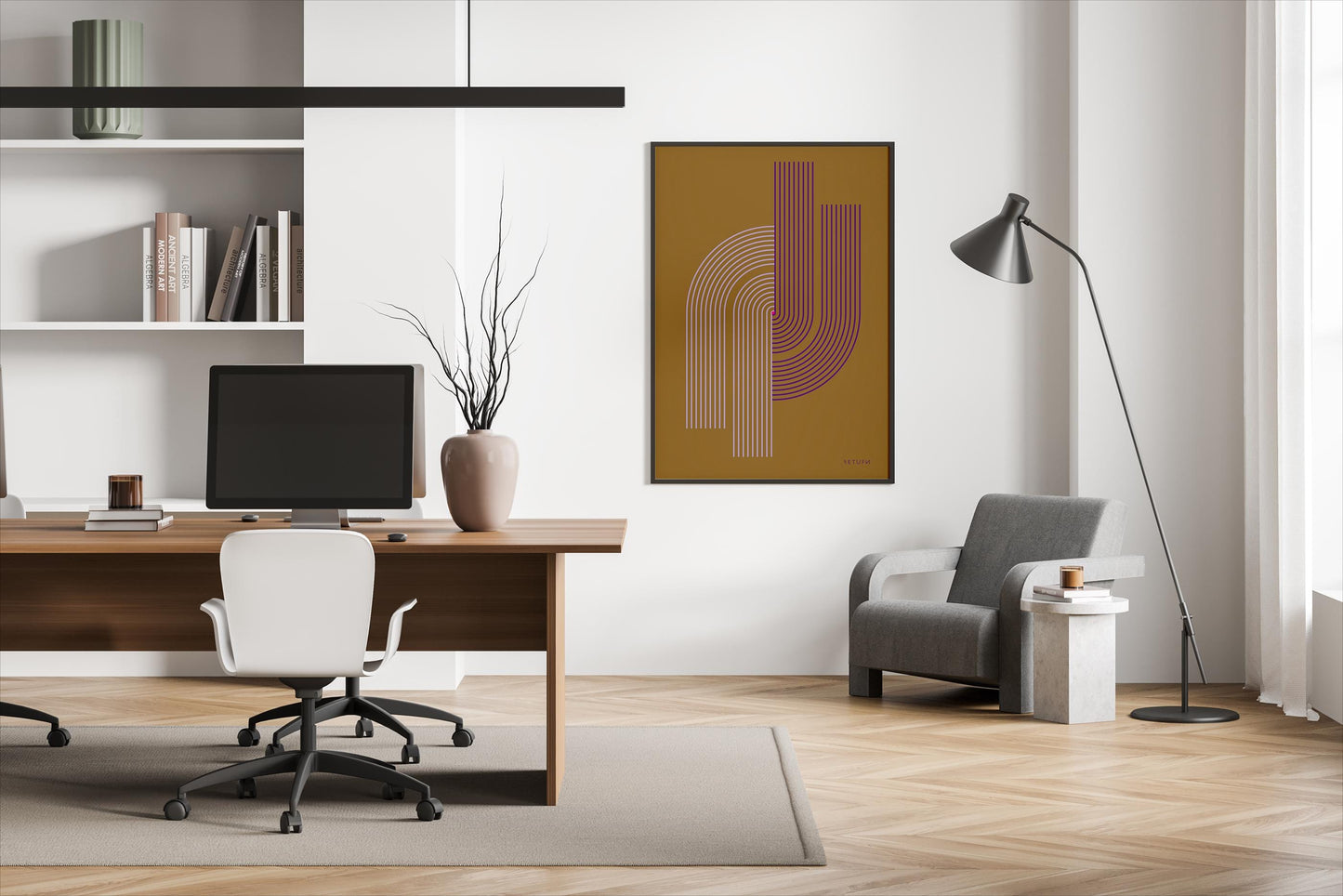 Rückgabe, Design, Poster, Kunst, Druck, Wanddekor, minimalistisch, Grafik, Interior, Wandkunst, Kunstdruck, Büro, Zuhause, exklusiv, modern, graphic