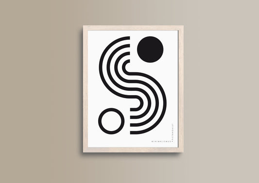 Ausgewogenheit b&w, Design, Poster, Kunst, Druck, Wanddekor, minimalistisch, grafisch, Interior, Wandkunst, Kunstdruck, Büro, Zuhause, exklusiv, modern