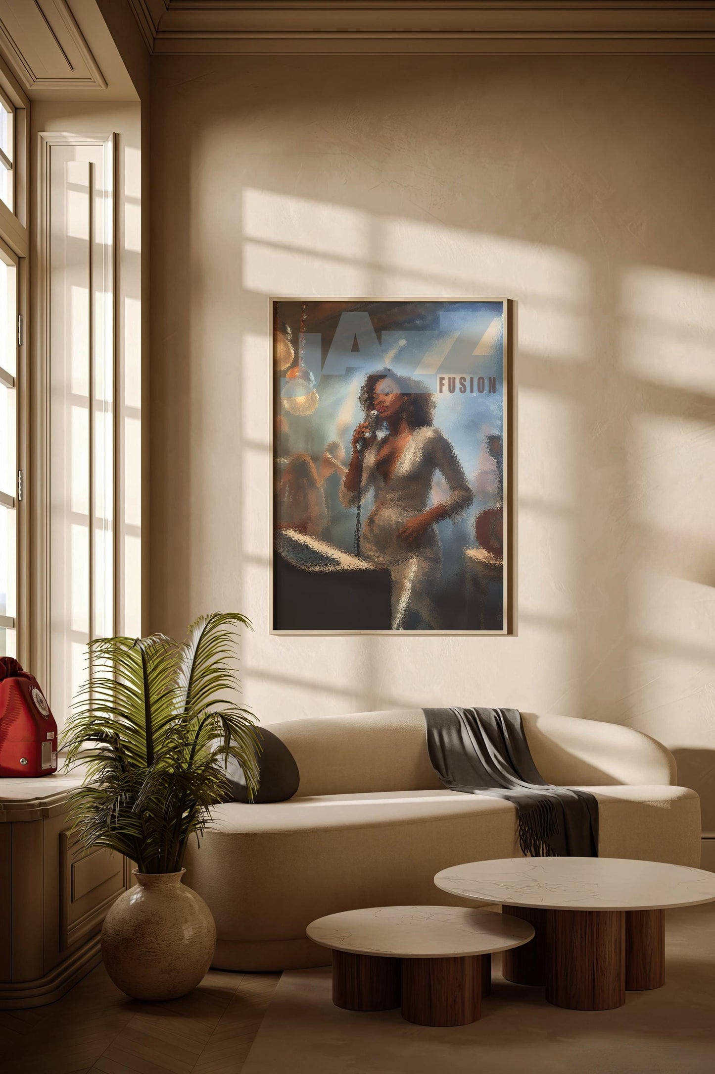Jazz Fusion, Design, Poster, Kunst, Druck, Wanddekor, Illustration, Grafik, Interior, Wandkunst, Kunstdruck, Büro, Zuhause, exklusiv, modern