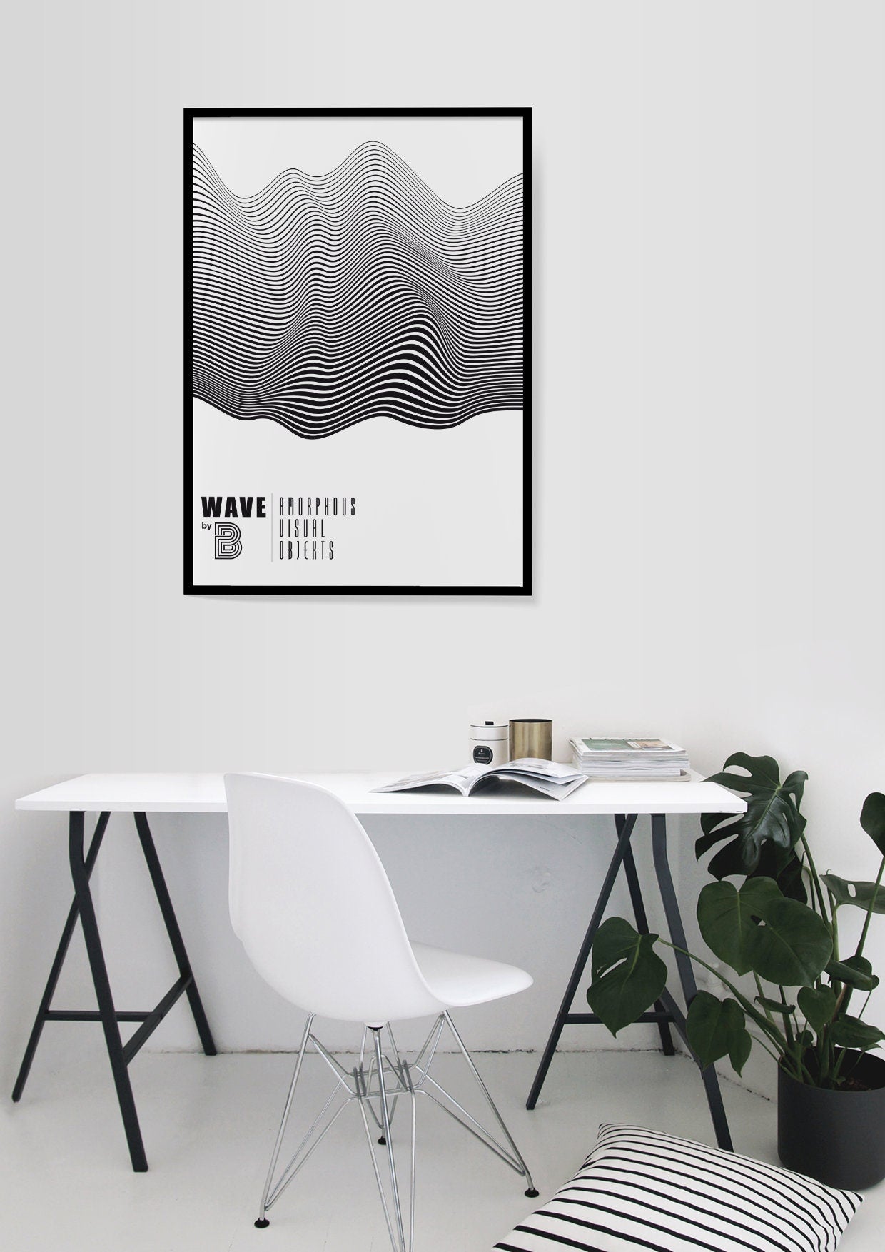 Wave Grafikposter, minimalistische Wandkunst für Haus- und Bürodekor, perfektes Geschenk für Design-Enthusiasten