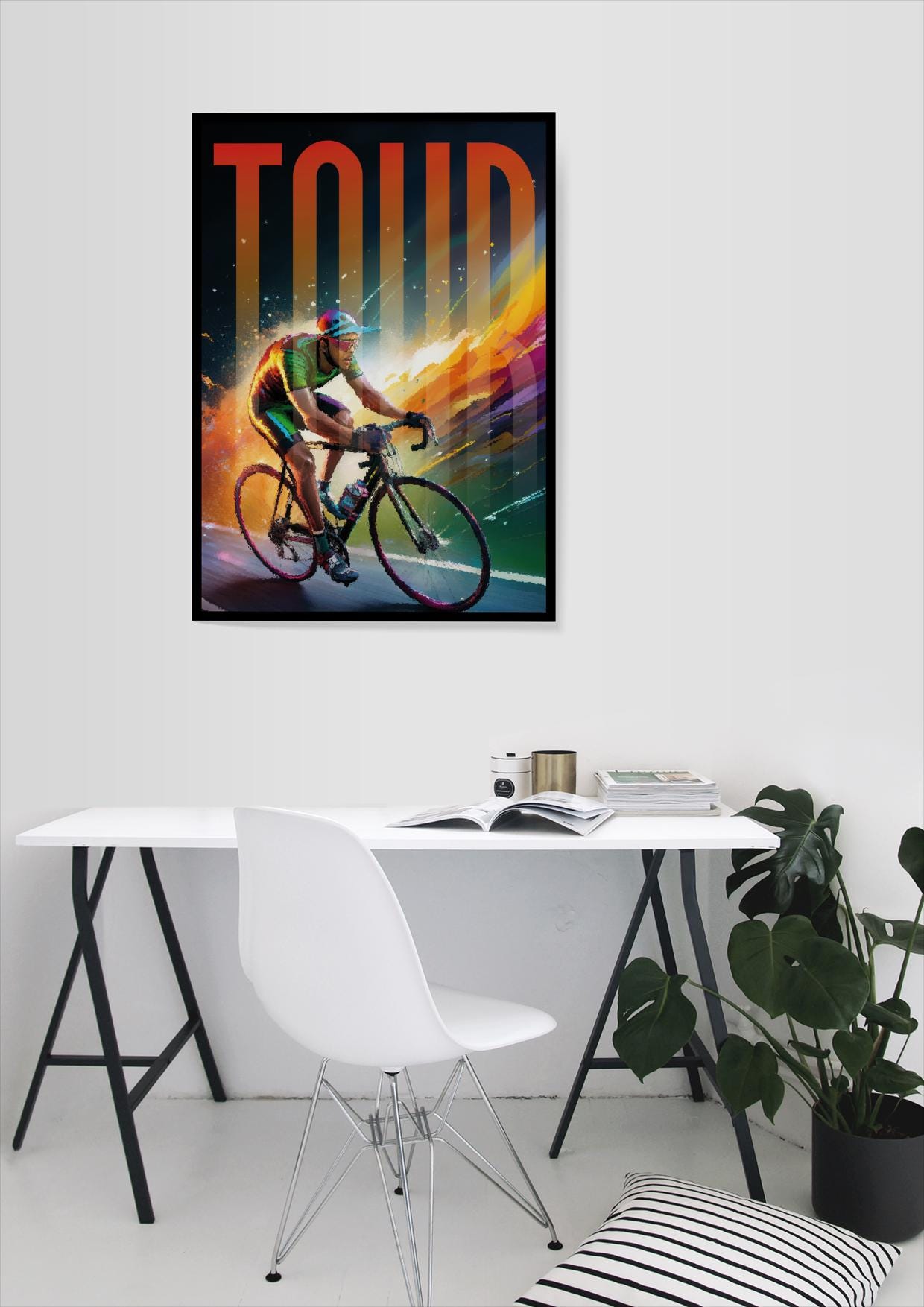 Tour, Fahrrad, Bicycle, Fahrrad, Design, Poster, Kunst, Druck, Wanddekor, Illustration, Interieur, Wandkunst, Kunstdruck, Büro, Zuhause, exklusiv, modern