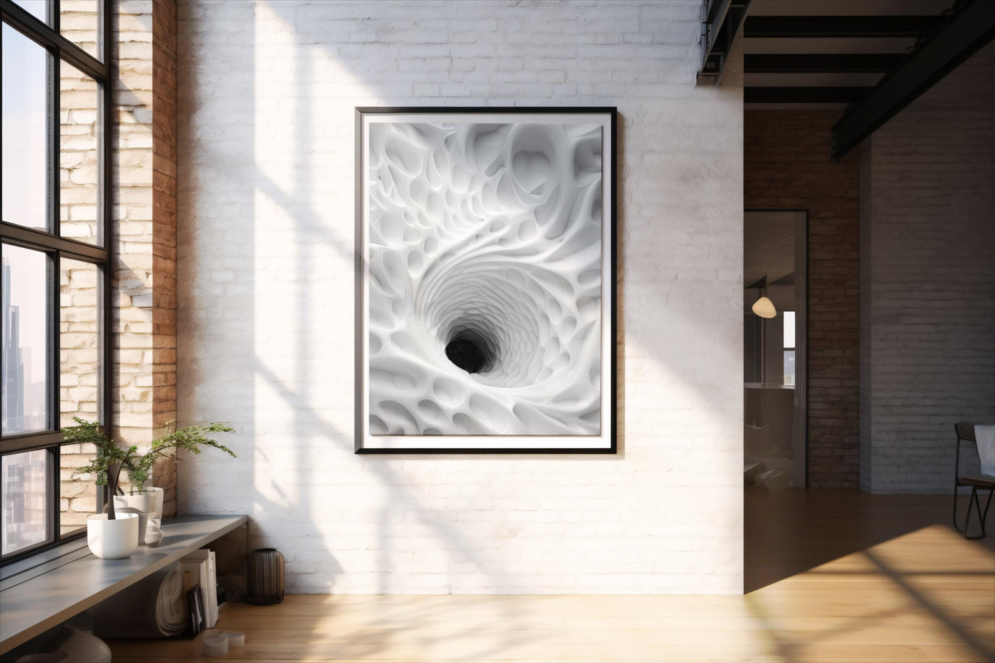 weißer Tunnel, Design, Poster, Kunst, Druck, Wanddekor, topographisch, Interieur, Wandkunst, Kunstdruck, Büro, Zuhause, exklusiv, modern