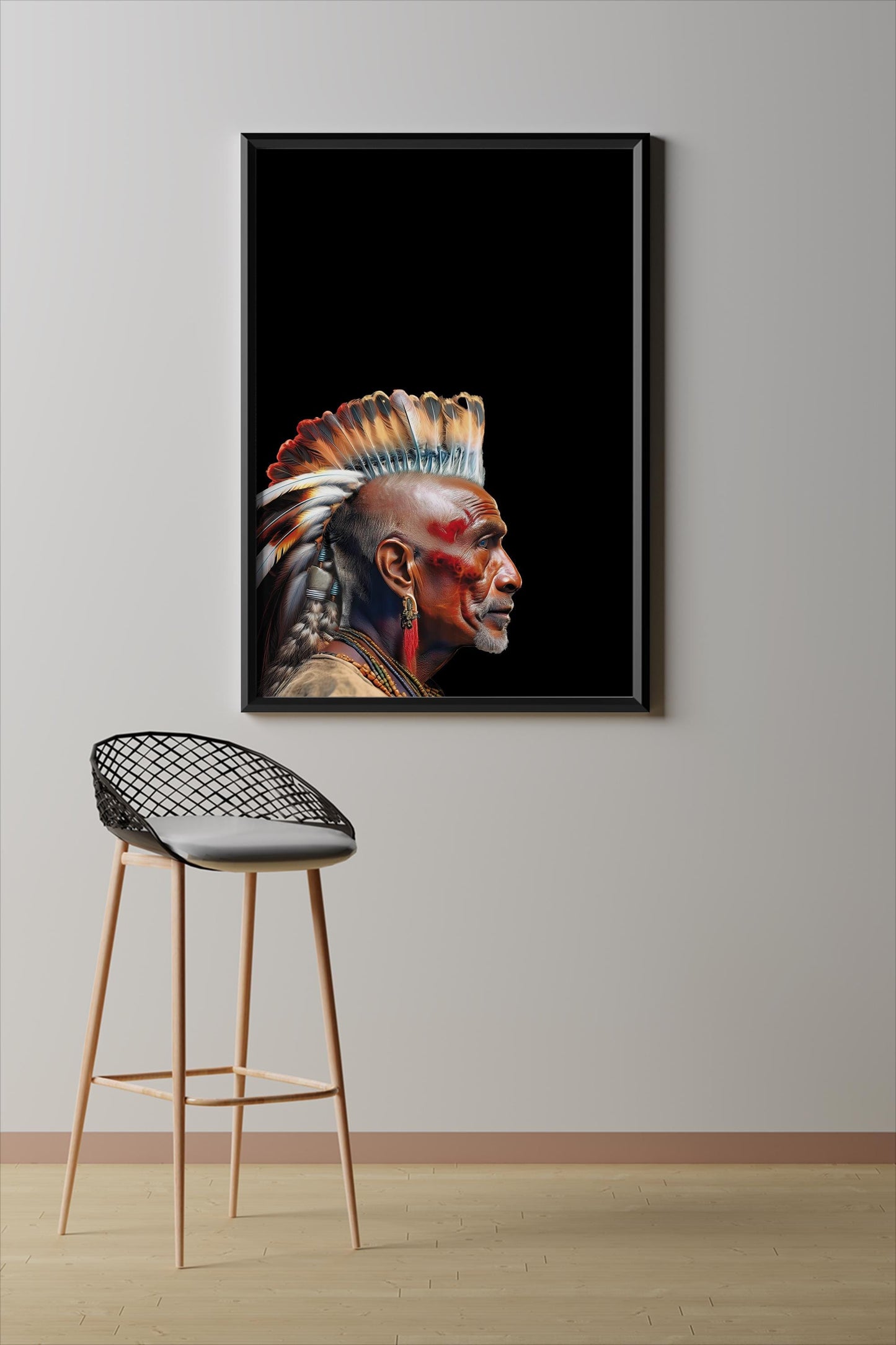 Der Irokese, Portrait, Poster, Kunst, Druck, Bild, Illustration, Interior, Wandkunst, Kunstdruck, Irokese, home, exklusiv, modern