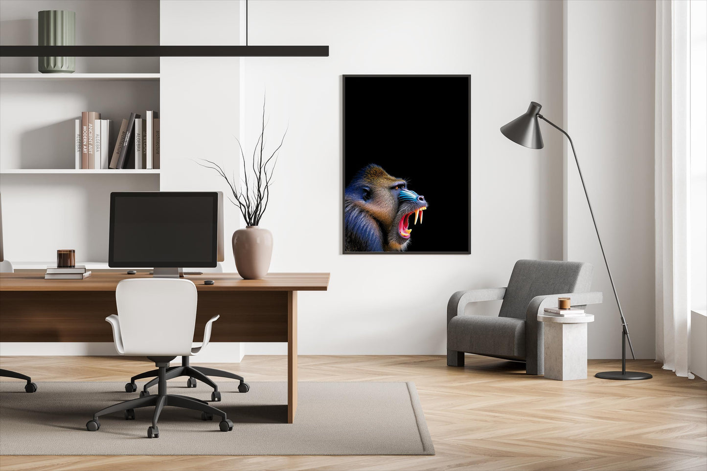 Mandrill Tier Poster Kunst, exklusiver Druck zur Wanddekoration, perfektes Geschenk für Kunstliebhaber und Tierbegeisterte