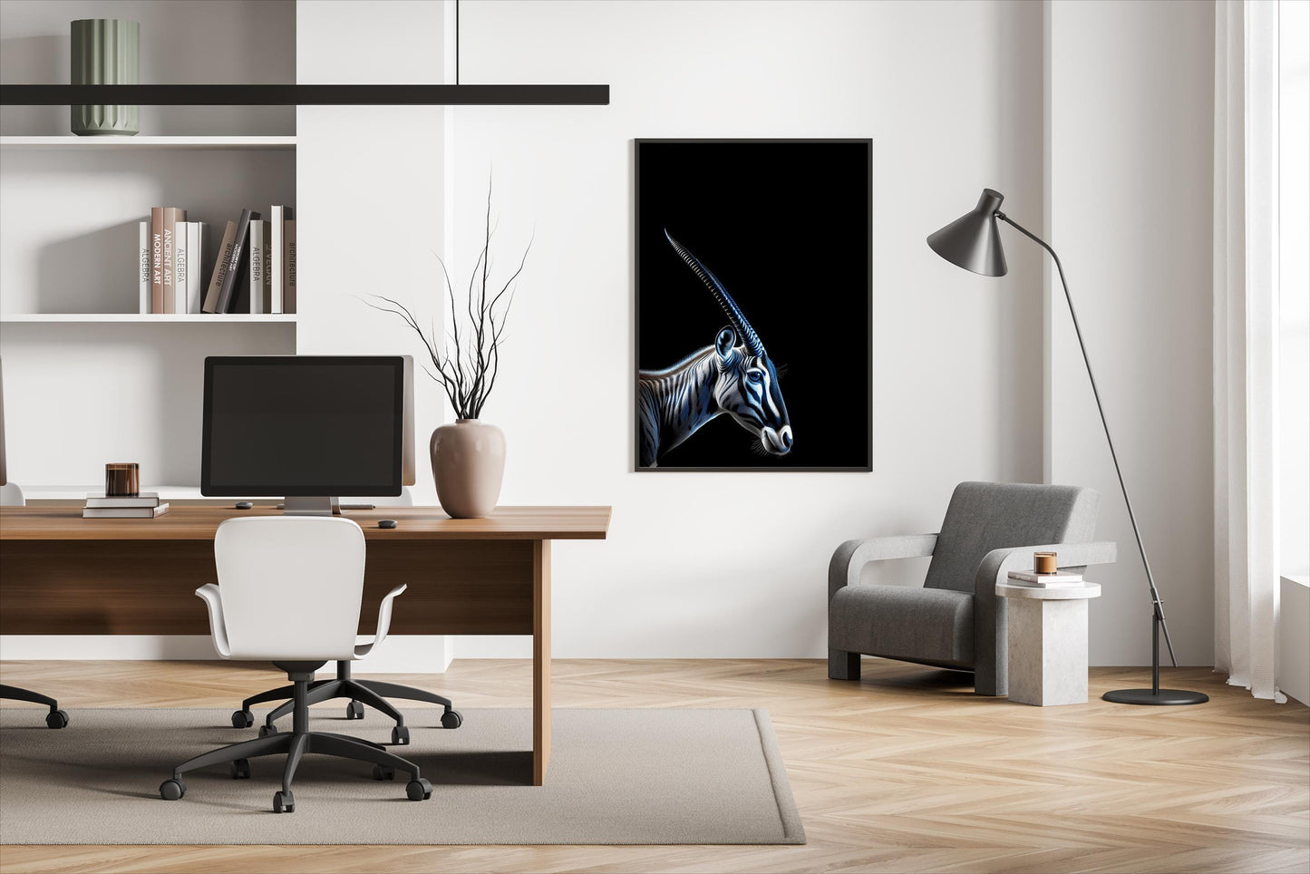 Oryxantilope, Portrait, Poster, Kunst, Druck, Bild, Illustration, Interior, Wandkunst, Kunstdruck, Oryxantilope, home, exclusiv, modern