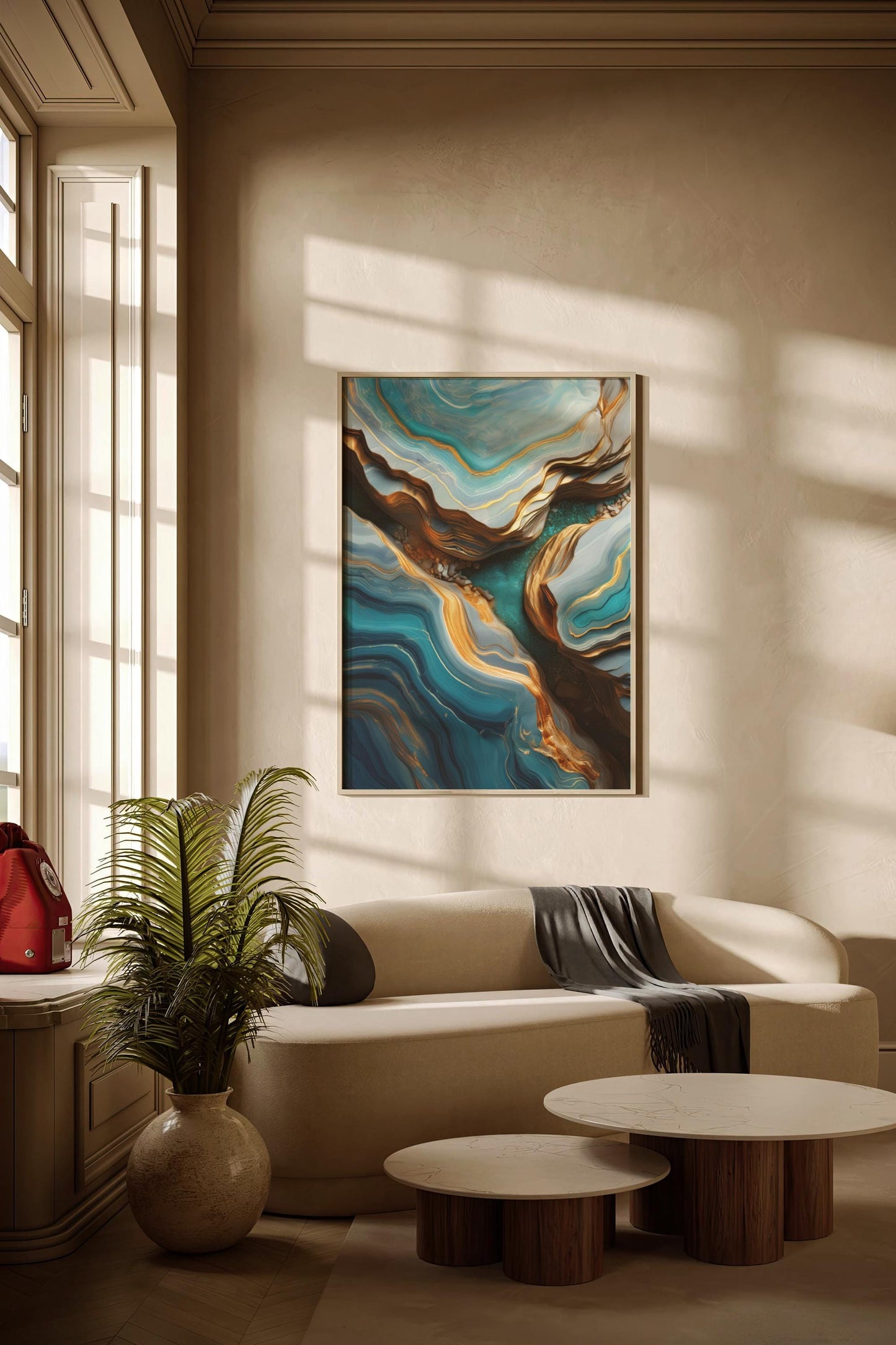Blaues Delta, Design, Poster, Kunst, Druck, Wanddekor, topographisch, Interieur, Wandkunst, Kunstdruck, Büro, Zuhause, exklusiv, modern
