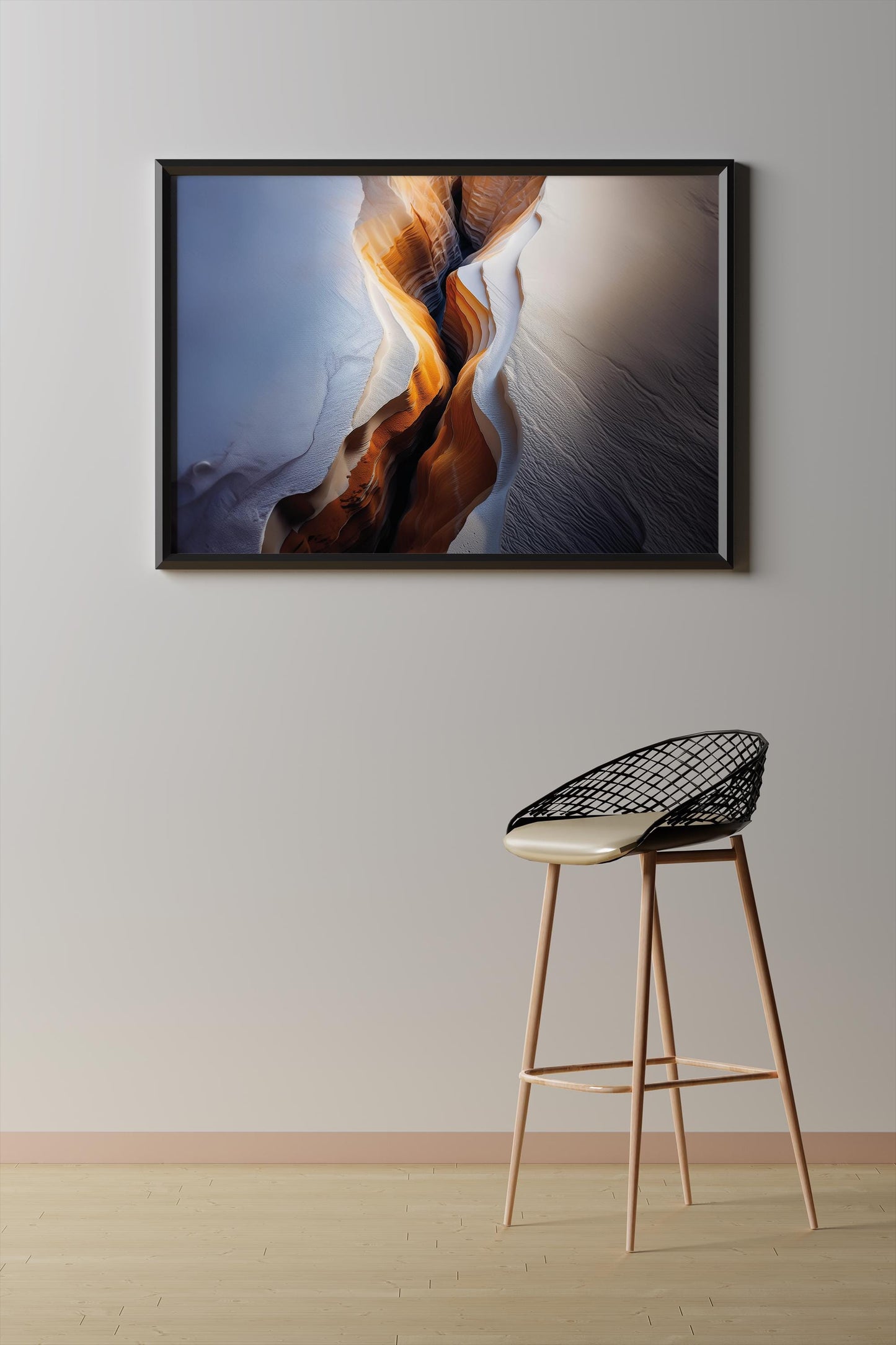Schneecanyon, Design, Poster, Kunst, Druck, Wanddekor, topographisch, Interior, Wandkunst, Kunstdruck, Büro, Zuhause, exklusiv, modern