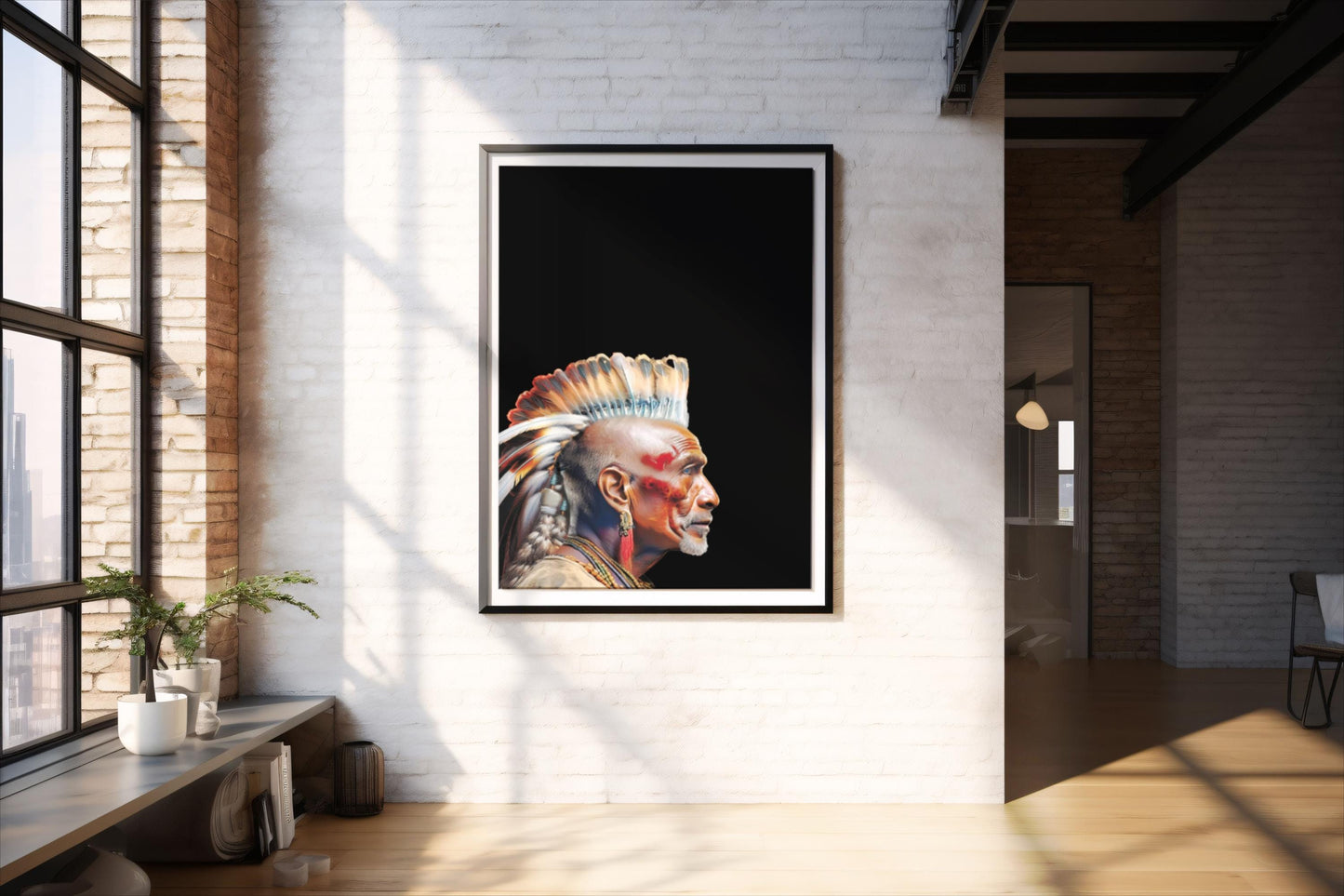 Der Irokese, Portrait, Poster, Kunst, Druck, Bild, Illustration, Interior, Wandkunst, Kunstdruck, Irokese, home, exklusiv, modern