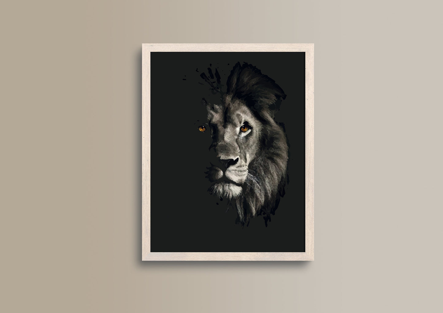Löwe, Design, Poster, Kunst, Druck, Wanddekor, minimalistisch, Grafik, Interior, Wandkunst, Kunstdruck, Büro, Zuhause, exklusiv, modern