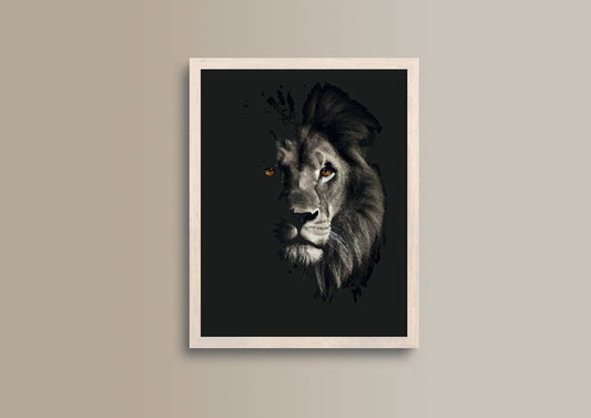 Löwe, Design, Poster, Kunst, Druck, Wanddekor, minimalistisch, Grafik, Interior, Wandkunst, Kunstdruck, Büro, Zuhause, exklusiv, modern