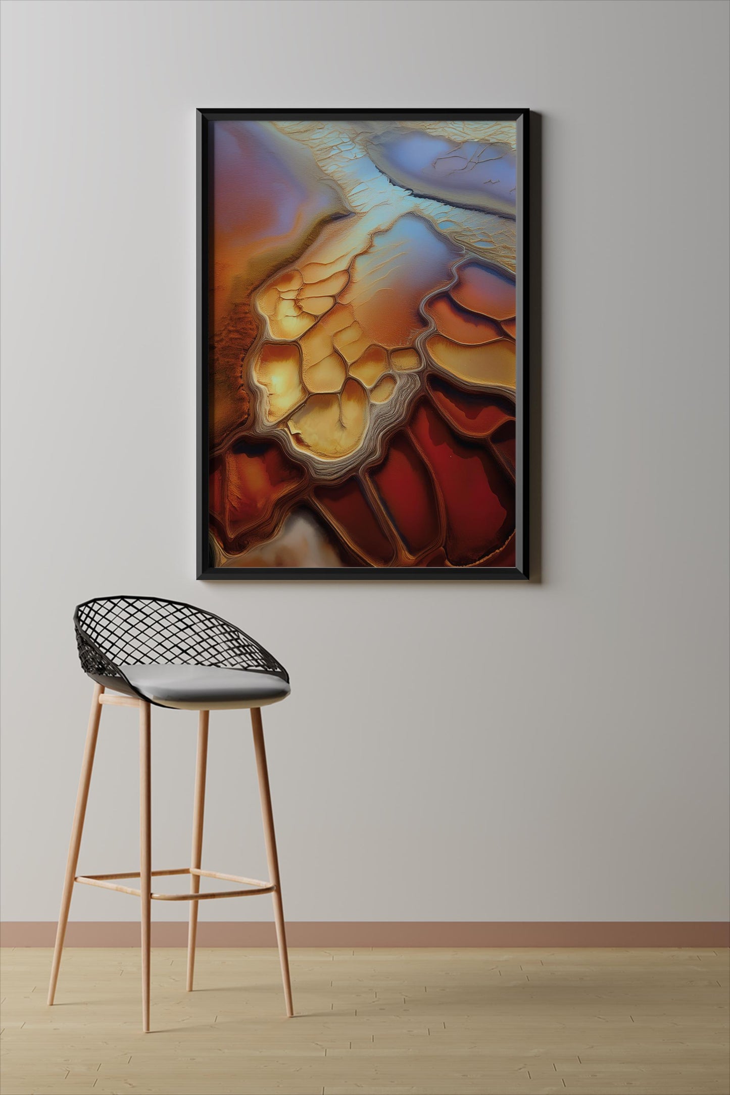 Kupferseen, Design, Poster, Kunst, Druck, Wanddekor, topographisch, Interior, Wandkunst, Kunstdruck, Büro, Zuhause, exklusiv, modern