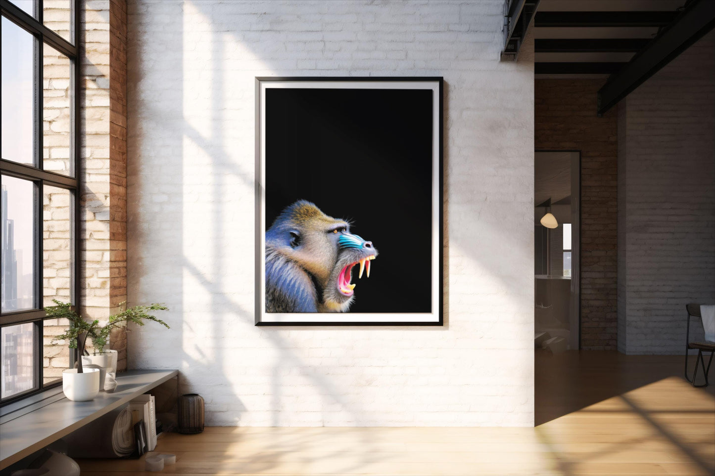 Mandrill Tier Poster Kunst, exklusiver Druck zur Wanddekoration, perfektes Geschenk für Kunstliebhaber und Tierbegeisterte