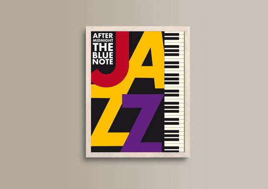 Jazz 58, Design, Poster, Kunst, Druck, Wanddekoration, minimalistisch, grafisch, Inneneinrichtung, Wandkunst, Kunstdruck, Büro, Zuhause, exklusiv, modern