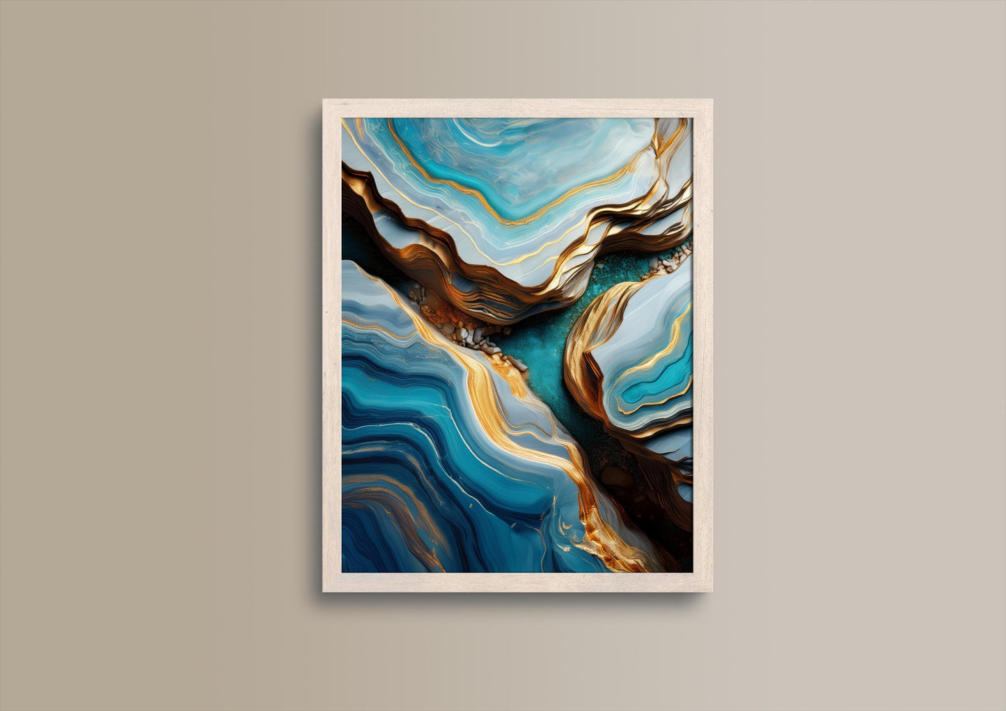 Blaues Delta, Design, Poster, Kunst, Druck, Wanddekor, topographisch, Interieur, Wandkunst, Kunstdruck, Büro, Zuhause, exklusiv, modern