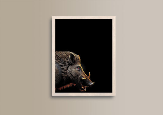 Der Keiler, Portrait, Poster, Kunst, Druck, Bild, Illustration, Interior, Wandkunst, Kunstdruck, Wildschwein, home, exklusiv, modern