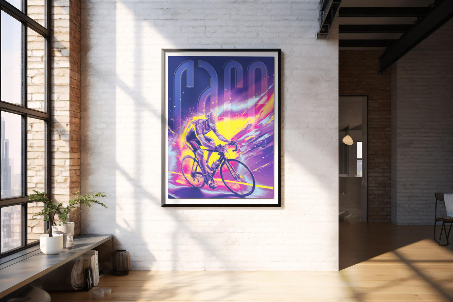 Rennen, Bicycle, Fahrrad, Design, Poster, Kunst, Druck, Wanddekor, Illustration, Interior, Fahrrad, Büro, Zuhause, exklusiv, modern