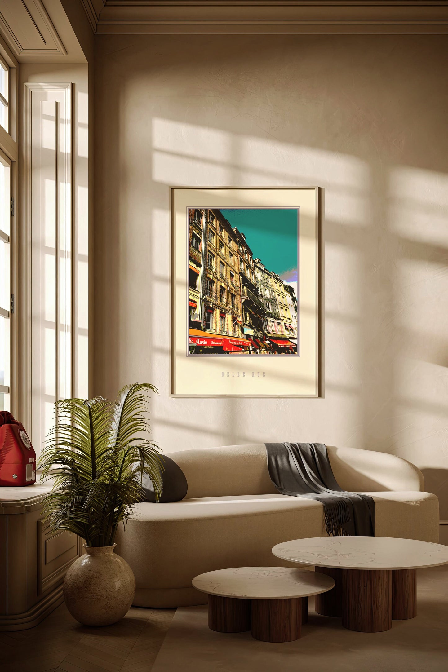 Belle Rue, Bild, Poster, Kunst, Druck, Wanddekoration, minimalistisch, Foto, Interieur, Wandkunst, Kunstdruck, Büro, Zuhause, exklusiv, modern
