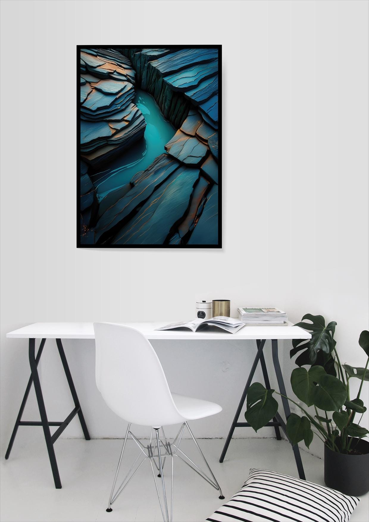 Schiefer Canyon, Design, Poster, Kunst, Druck, Wanddekor, topographisch, Interior, Wandkunst, Kunstdruck, Büro, Zuhause, exklusiv, modern
