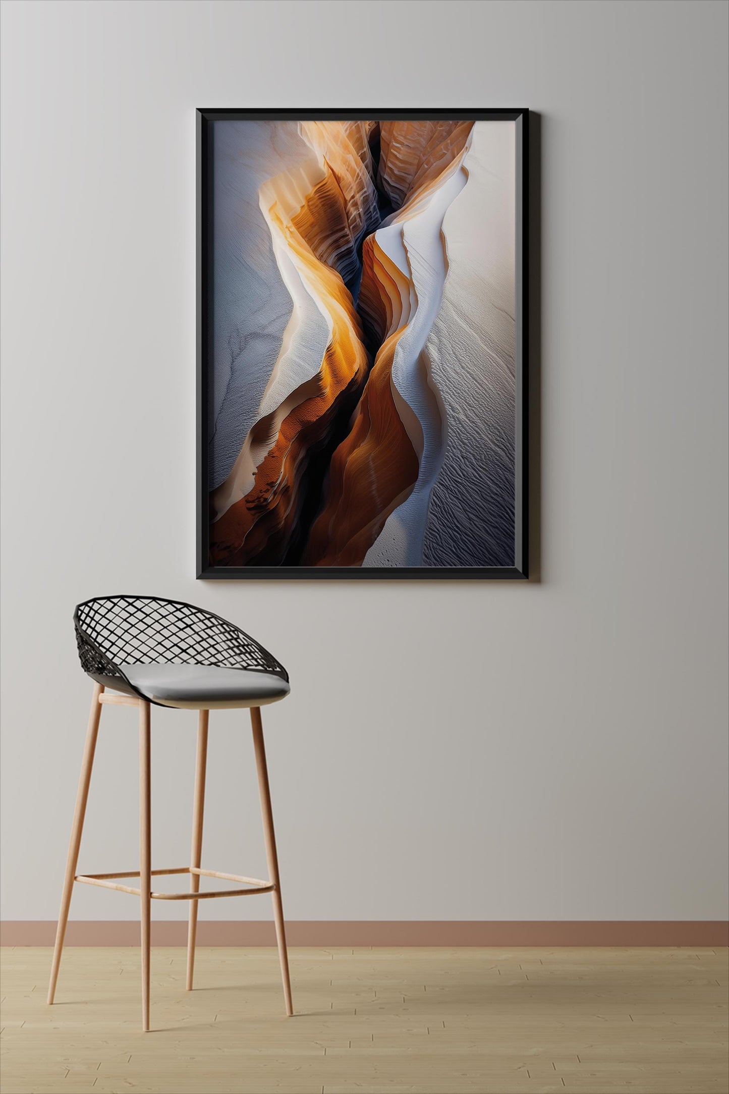 Schneecanyon, Design, Poster, Kunst, Druck, Wanddekor, topographisch, Interior, Wandkunst, Kunstdruck, Büro, Zuhause, exklusiv, modern