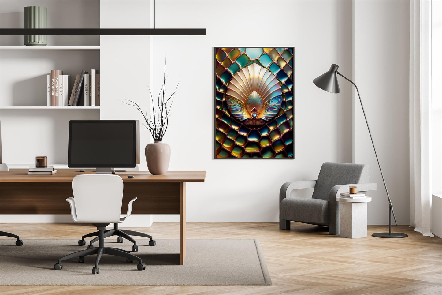 Perlmutt-Krone, Design, Poster, Kunst, Druck, Wanddekor, Illustration, Interior, Wandkunst, Kunstdruck, Büro, Zuhause, exklusiv, modern