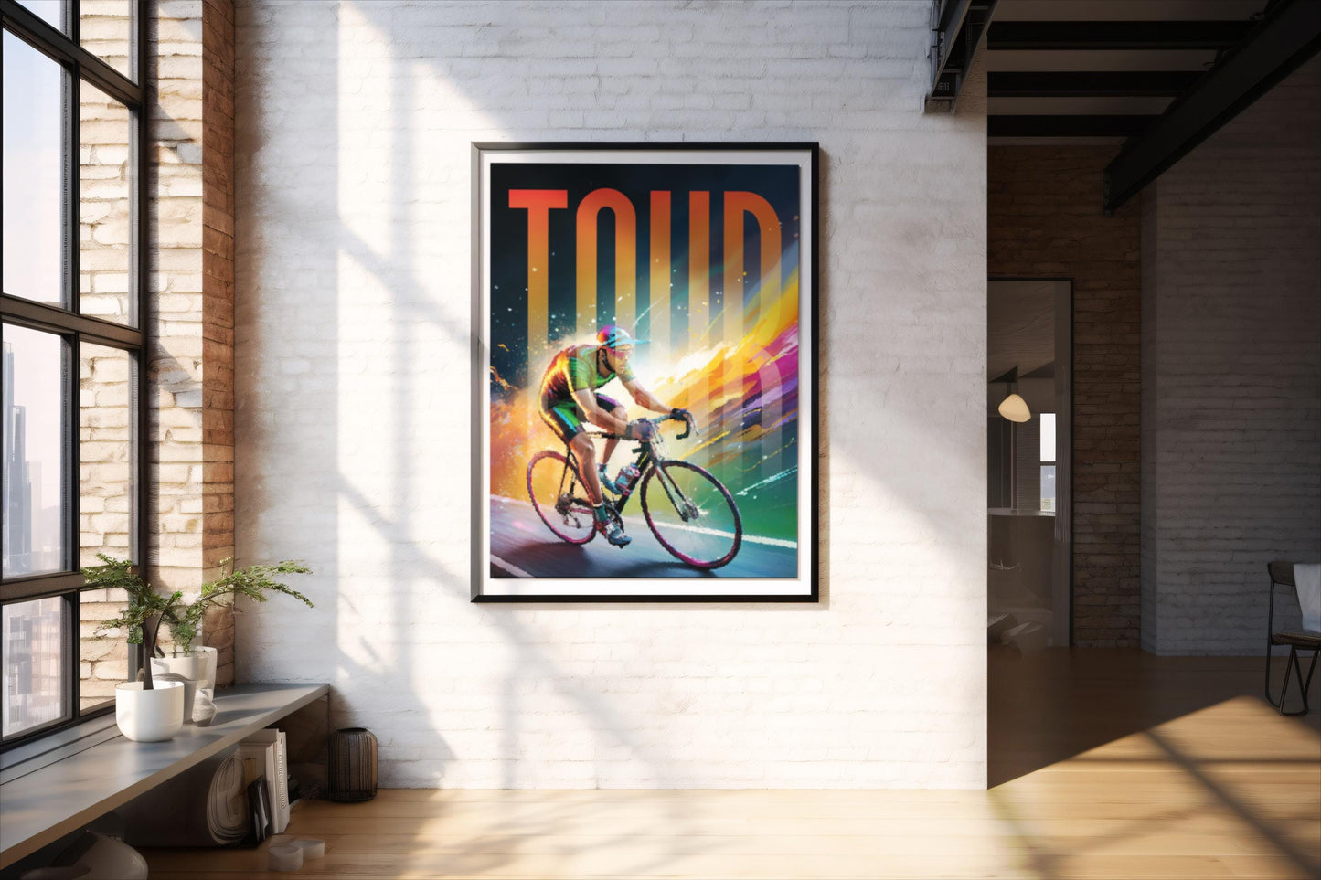 Tour, Fahrrad, Bicycle, Fahrrad, Design, Poster, Kunst, Druck, Wanddekor, Illustration, Interieur, Wandkunst, Kunstdruck, Büro, Zuhause, exklusiv, modern